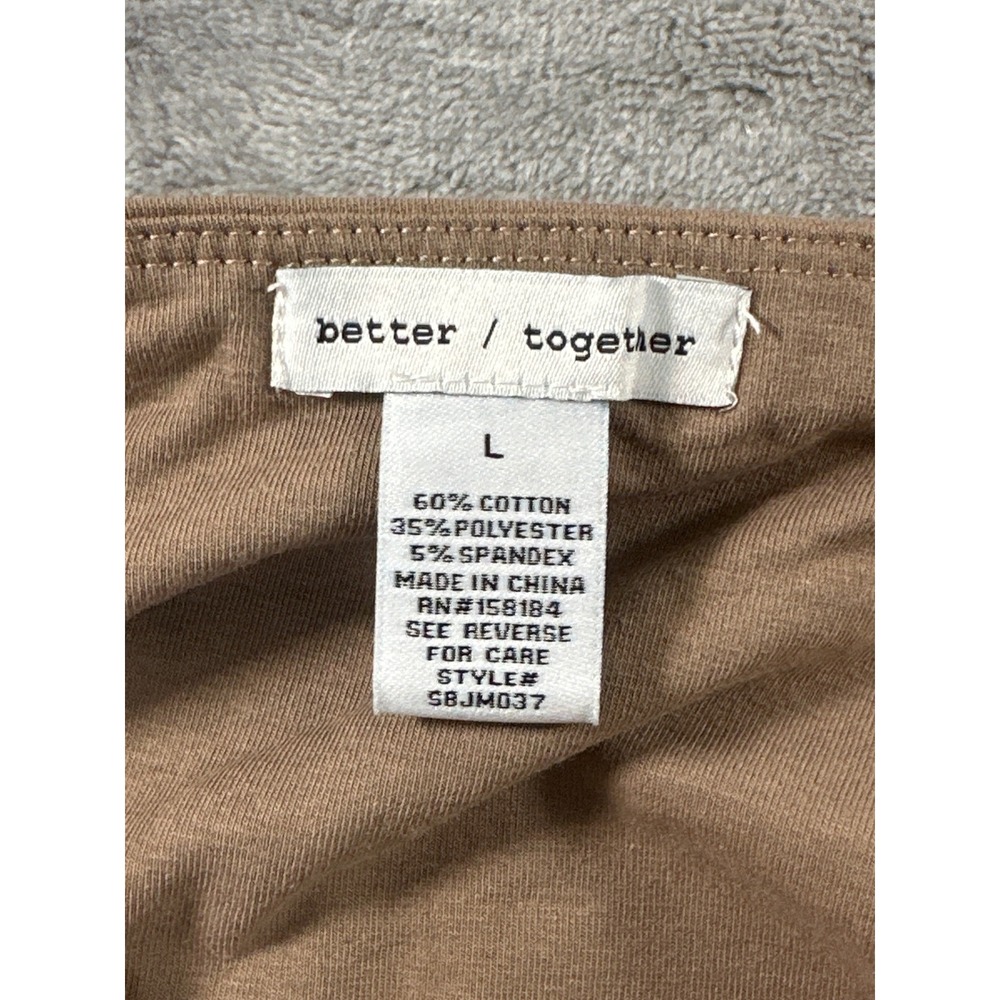 Better Together Brown Strapless Tube Top Large Cotton Blend Stretch SBJM037 - Picture 5 of 5